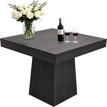 Square Dining Table for 4, 31.5" Compact Table, Wooden Kitchen Tables with Pedestal Base