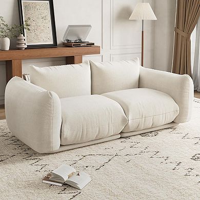 Love Seat Sofa,75.2 Inch 2-Seater Soft Chenille Fabric Cloud Couch,Deep Seat Boneless Couch