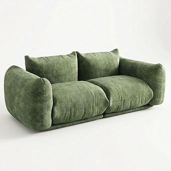 Love Seat Sofa,75.2 Inch 2-Seater Soft Chenille Fabric Cloud Couch,Deep Seat Boneless Couch