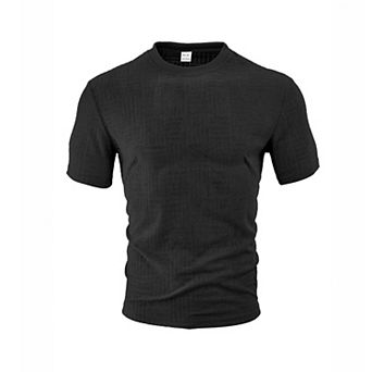 Men's Textured Short Sleeve Hooded Shirt, Casual Breathable Button Summer Top