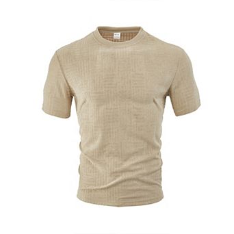 Men's Textured Short Sleeve Hooded Shirt, Casual Breathable Button Summer Top