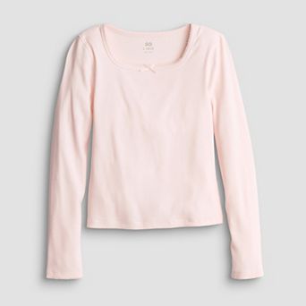 Girls 6-20 SO® Long Sleeve Square Neck Tee in Regular & Plus Size