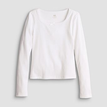 Girls 6-20 SO® Long Sleeve Square Neck Tee in Regular & Plus Size