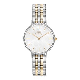 Daniel Wellington Women's 28 mm Crystal Bezel Mother-of-Pearl Dial Stainless Steel Bracelet Watch - DW00100665