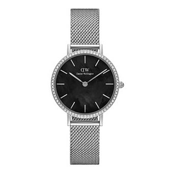 Daniel Wellington Women's 28 mm Crystal Bezel Mother-of-Pearl Dial Stainless Steel Mesh Bracelet Watch - DW0010066