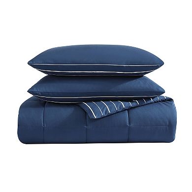 Nautica Longdale Solid Stripe Comforter Set with Shams