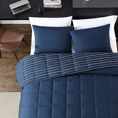 Nautica Longdale Solid Stripe Comforter Set with Shams
