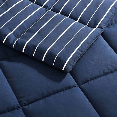 Nautica Longdale Solid Stripe Comforter Set with Shams