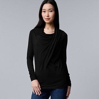 Women's Simply Vera Vera Wang Long Sleeve Draped Top