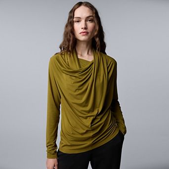 Women's Simply Vera Vera Wang Long Sleeve Draped Top