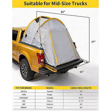 Truck Bed Tent - Quick Setup, Waterproof, Sealed Floor, Fits Pickups, Camping Gear