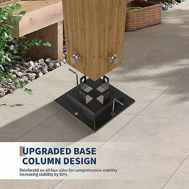 Aluminum Outdoor Pergola with Retractable Sunshade for Garden Yard, Weather-Resistant Frame