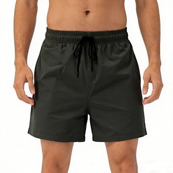 Men's Elastic Waist Drawstring Casual Shorts Quick Dry Athletic Workout Shorts with Pockets