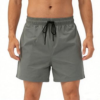 Men's Elastic Waist Drawstring Casual Shorts Quick Dry Athletic Workout Shorts with Pockets