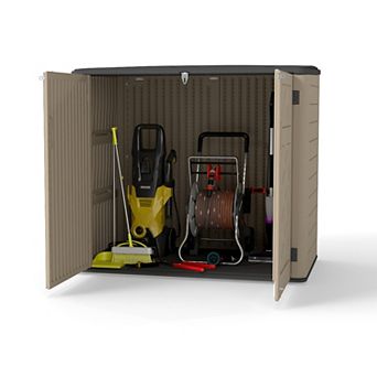 48 Cu.ft Horizontal Outdoor Storage Shed, for Garden, Patio,BackyardHolds Garbage Cans & Lawn Mower