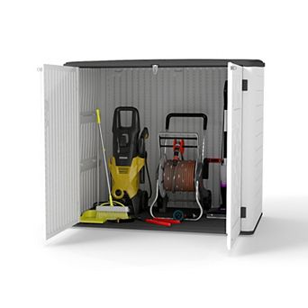 48 Cu.ft Horizontal Outdoor Storage Shed, for Garden, Patio,BackyardHolds Garbage Cans & Lawn Mower