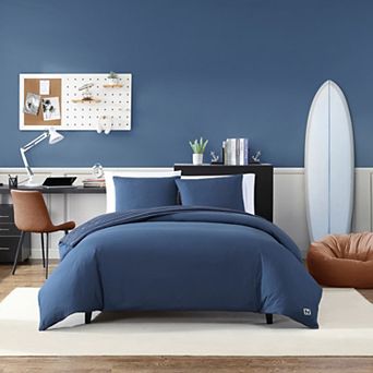 Nautica Longdale Solid Stripe Duvet Cover Set with Shams