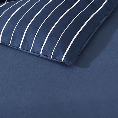 Nautica Longdale Solid Stripe Duvet Cover Set with Shams