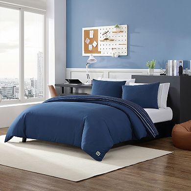Nautica Longdale Solid Stripe Duvet Cover Set with Shams