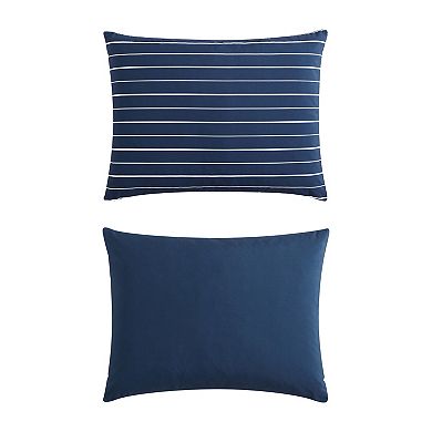 Nautica Longdale Solid Stripe Duvet Cover Set with Shams