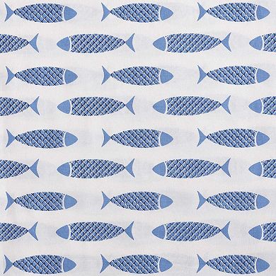 Nautica Woodblock Fish Duvet Cover Set with Shams