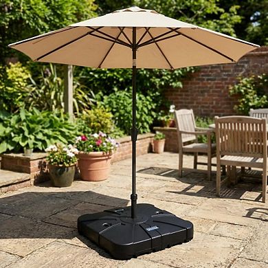 Outdoor Patio Umbrella Base with Wheels, Sand & Water Fillable 330LBS Capacity for Cantilever