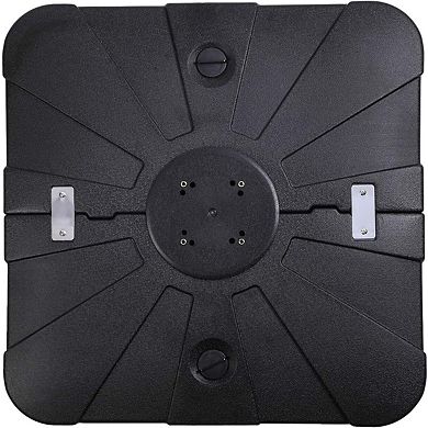 Outdoor Patio Umbrella Base with Wheels, Sand & Water Fillable 330LBS Capacity for Cantilever