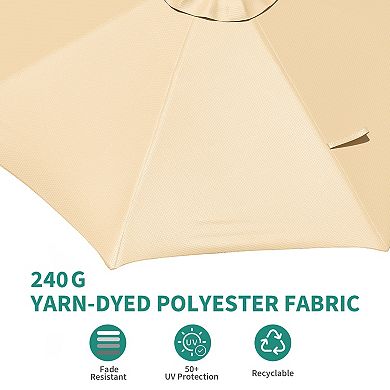 10FT Cantilever Patio Umbrella with 360° Rotation & Easy-Tilt, UV Protective Canopy Cross Base