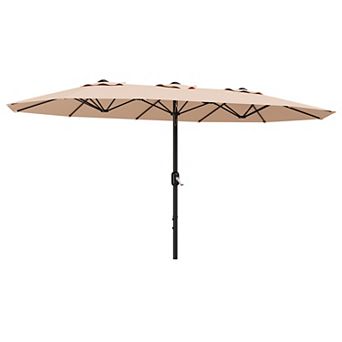 13FT Double-Sided Patio Umbrella, Large Rectangular Shade with 12 Ribs & Ventilation for Backyard