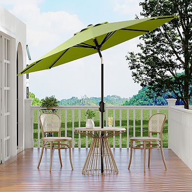 10FT Patio Umbrella, UV Protection & Waterproof, Push Button Tilt & Crank for Deck (No Base)