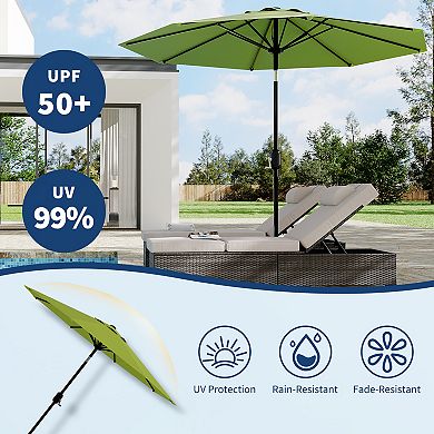 10FT Patio Umbrella, UV Protection & Waterproof, Push Button Tilt & Crank for Deck (No Base)