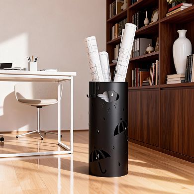 Freestanding Umbrella Stand, Cold Rolled Steel Holder for MediumUmbrellas, Canes & Walking Sticks