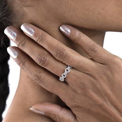 Gemistry Silver Tone Cubic Zirconia Link Ring