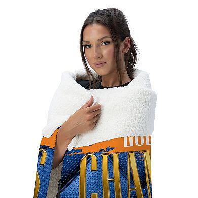 New York Knicks 2026 NBA Champions Noble Silk Touch Sherpa Throw Blanket