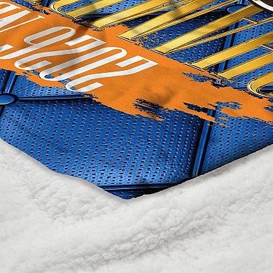 New York Knicks 2026 NBA Champions Noble Silk Touch Sherpa Throw Blanket