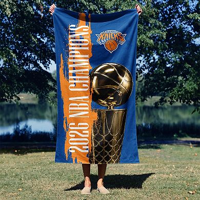 New York Knicks 2026 NBA Champions Exalted Beach Towel
