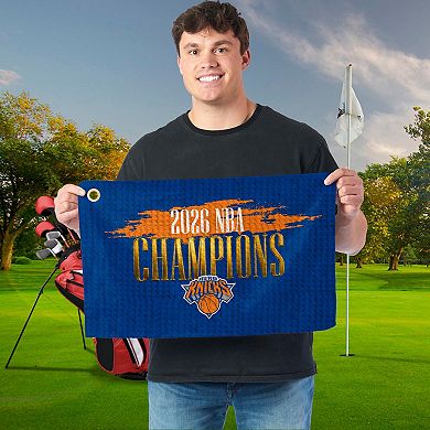 New York Knicks 2026 NBA Champions Pinnacle Waffle Printed Golf Towel