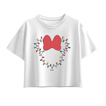 Girls 7-16 Disney's Minnie Mouse Christmas Lights Boxy Tee