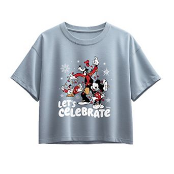 Girls 7-16 Disney's Mickey & Friends "Let's Celebrate" Boxy Tee