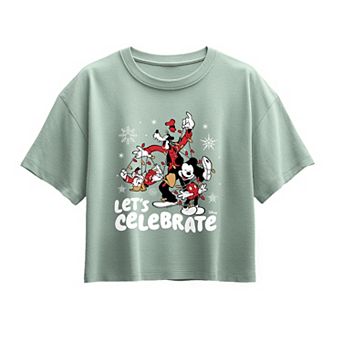 Girls 7-16 Disney's Mickey & Friends "Let's Celebrate" Boxy Tee