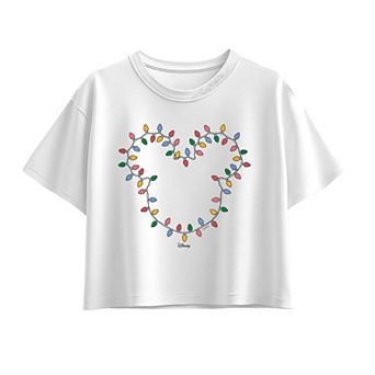Girls 7-16 Disney's Mickey Mouse Christmas Lights Boxy Tee