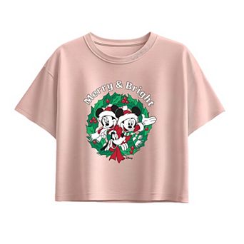 Girls 7-16 Disney's Mickey & Friends "Merry & Bright" Boxy Tee
