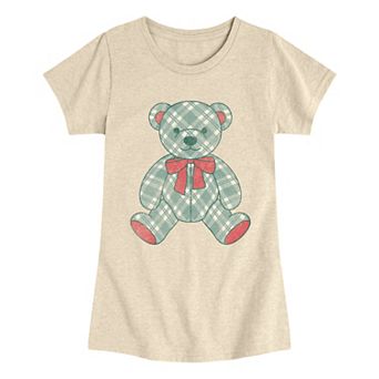 Girls 7-16 Holiday Plaid Teddy Bear Graphic Tee