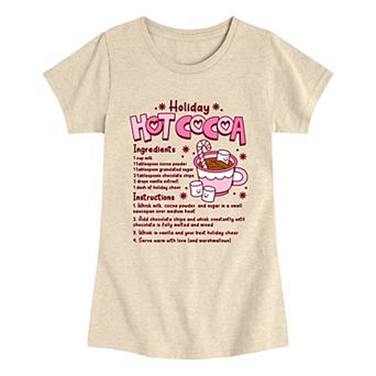 Girls 7-16 Holiday Hot Cocoa Recipe Graphic Tee