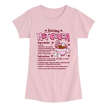 Girls 7-16 Holiday Hot Cocoa Recipe Graphic Tee