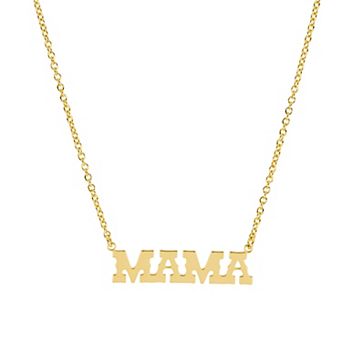 Athra NJ Inc 14k Gold Flash Plated Polished MAMA Necklace