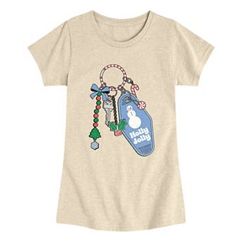 Girls 7-16 Holiday “Holly Jolly” Keychain Graphic Tee