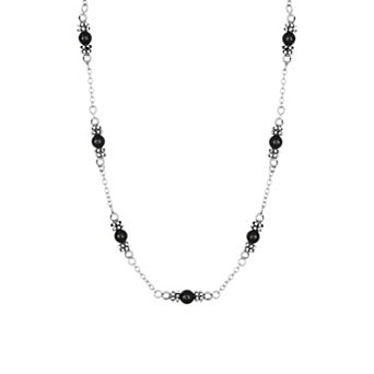 Athra NJ Inc Fine Silver Plated Gemstone Bead Necklace