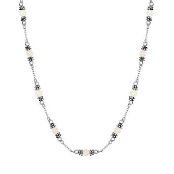Athra NJ Inc Fine Silver Plated Gemstone Bead Necklace
