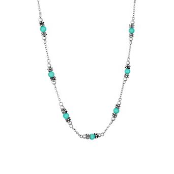 Athra NJ Inc Fine Silver Plated Gemstone Bead Necklace